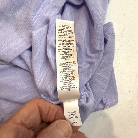 Chico's Shirt Polyester Rayon Periwinkle 3/4 Sleeves Women’s Size 12 (Chico’s 2) - Picture 9 of 11